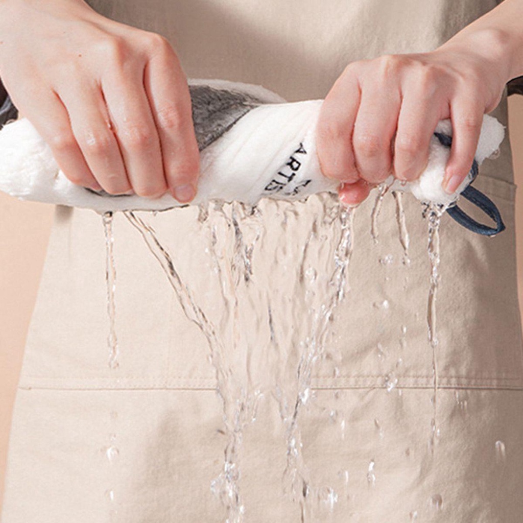 Khăn Lau Tay Bằng Sợi Microfiber Thấm Hút Nước Nhanh Khô Họa Tiết Hoạt Hình Cho Nhà