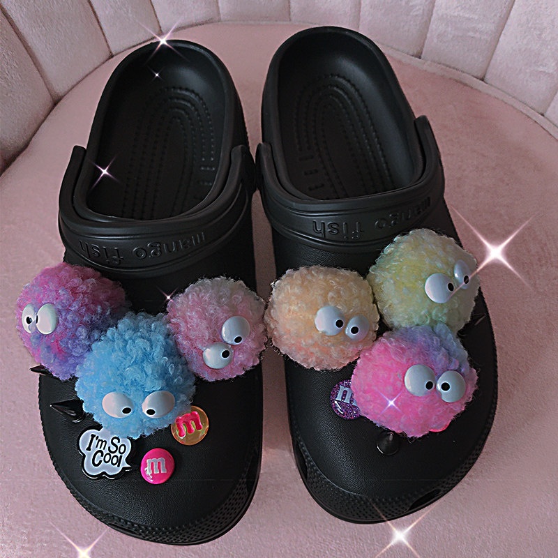 Phụ Kiện Trang Trí Giày crocs Hình Mắt Nhồi Bông Dễ Thương DIY