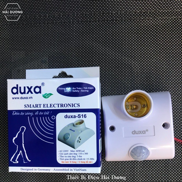 Đui Đèn Cảm Ứng Duxa S16 - Cảm Biến Chuyển Động - Sử Dụng Đui E27 - Bảo Hành 12 tháng