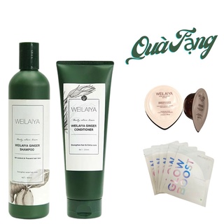 Cặp dầu gội weilaiya gừng trắng 400ml + dầu xả 250ml chống rụng kích mọc tóc