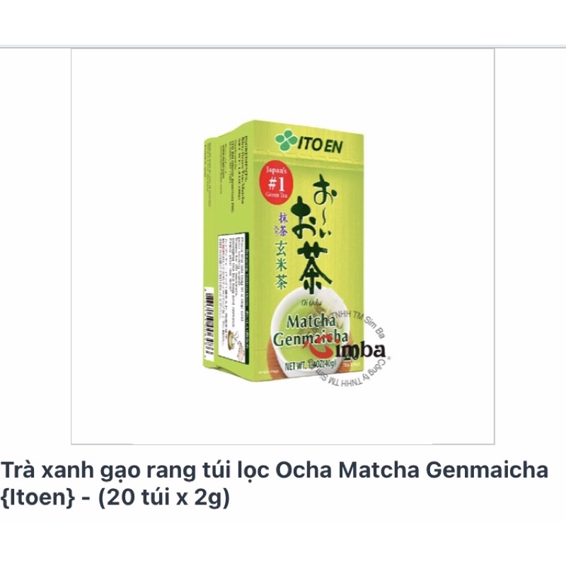 Trà xanh gạo rang túi lọc , trà xanh túi lọc Nhật Bản