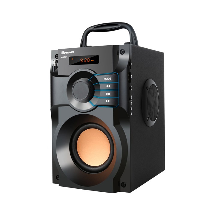 Loa Nghe nhạc Bluetooth Cao Cấp Super Bass RS - A100 FM nghe nhạc USB thẻ nhớ TF có chân gắn Aux