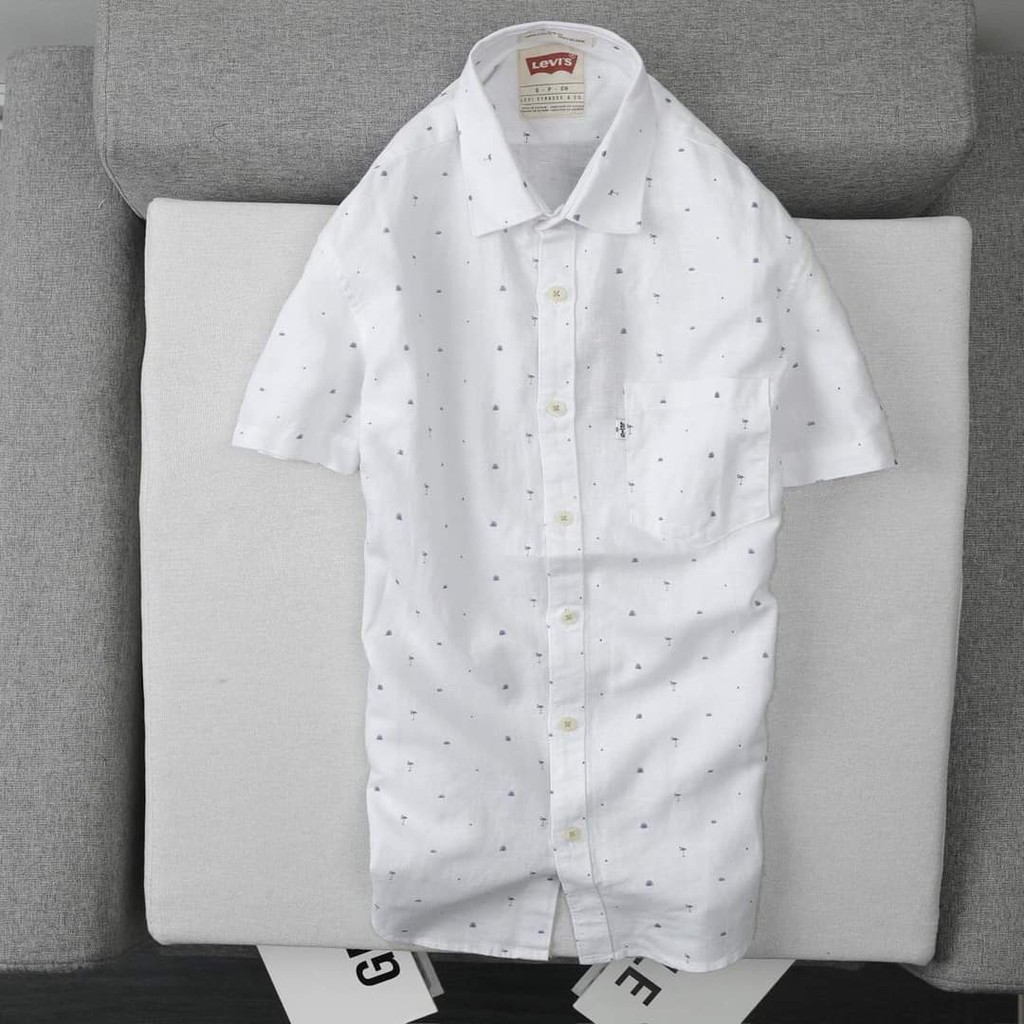 Áo sơ mi nam dài tay Levi's-San francisco Xuất Dư Vải Đũi Họa Tiết Cao Cấp