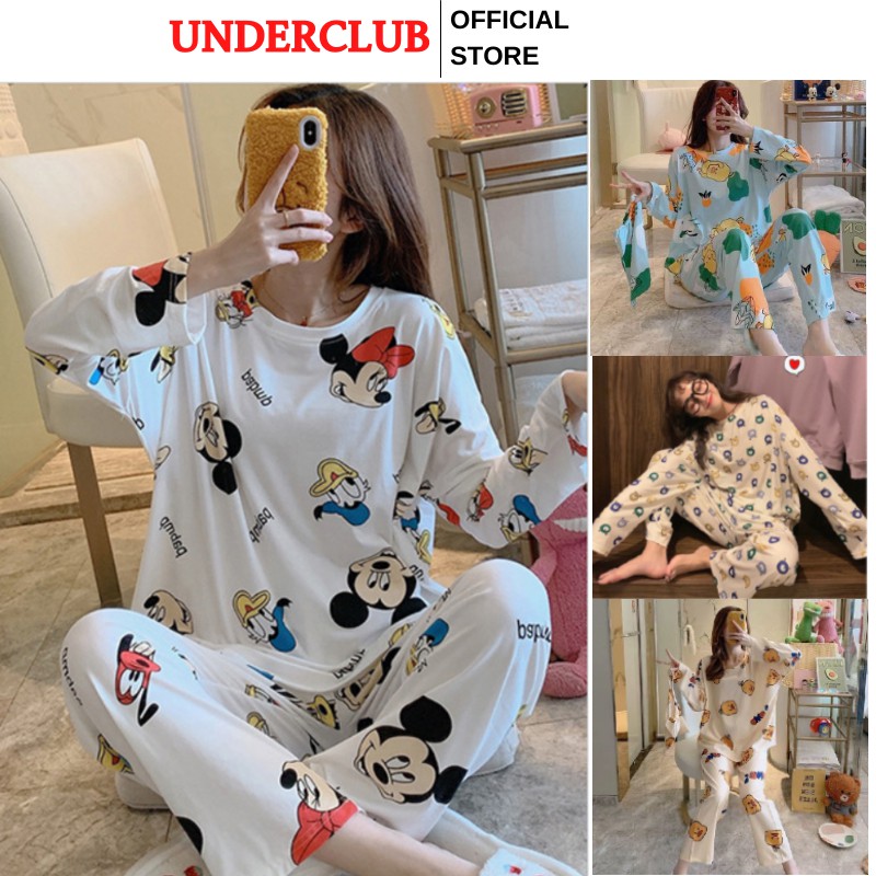 Đồ Ngủ Nữ ❤️UNDERCLUB❤️ Bộ Đồ Ngủ - Đồ Ngủ Nữ Dài Tay Chất Đẹp Đủ Size