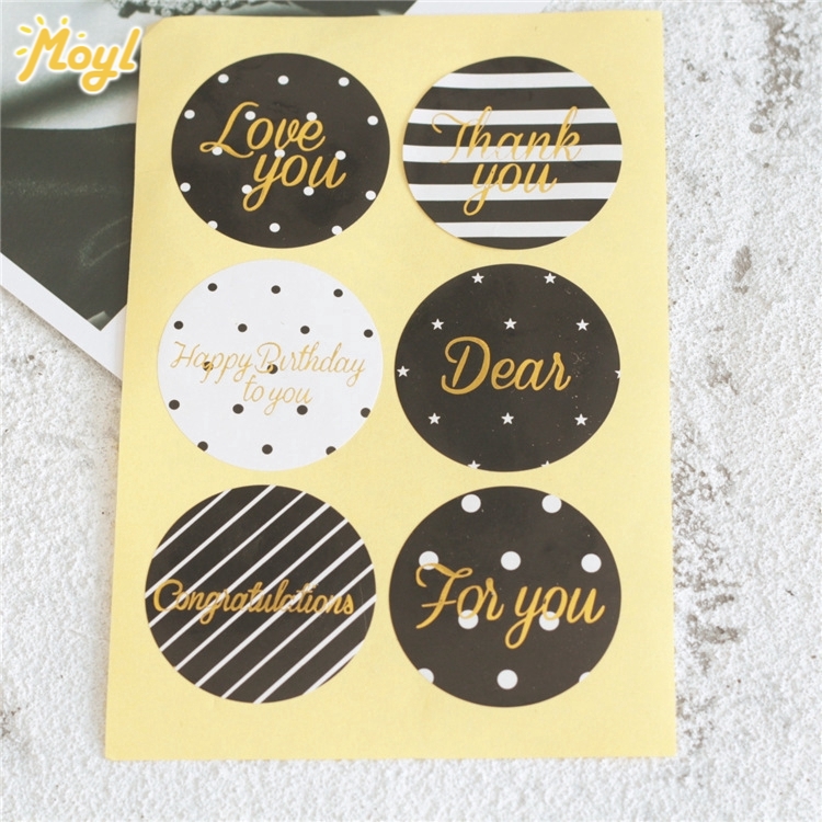 Gi ấy dán hình tròn cho niêm phong thiếp cưới và quà sinh nhật DIY