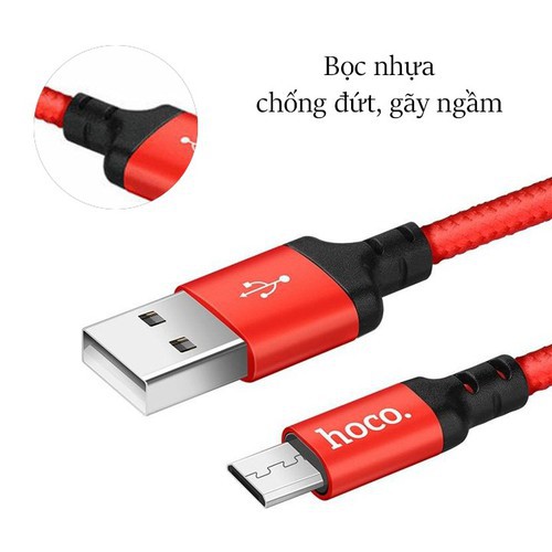 FREESHIP TỪ 50K _ Cáp Sạc Hoco X14 dòng 5V - 2A Dài 1M/2M Lightning cho iPhone | Micro USB | Type C