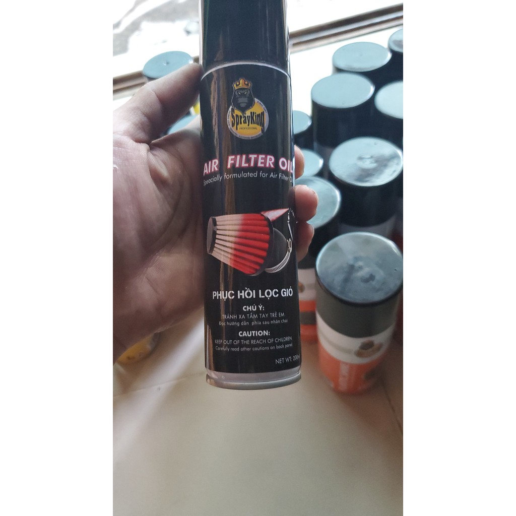 Dầu Tẩm Lọc Trụ, Lọc Gió Xe Máy SPRAYKING 200ML