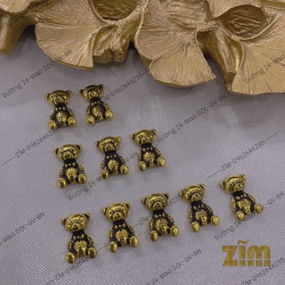 Charm gấu phụ kiện đính móng nail set 10v