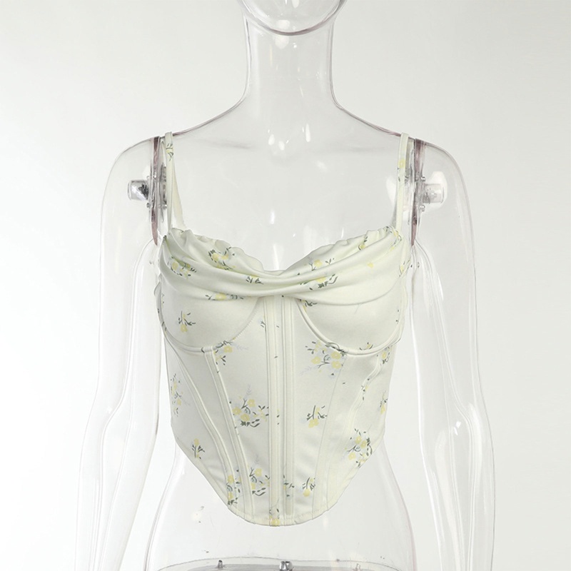 Áo Lửng Hai Dây In Hoa Gợi Cảm Cho Nữ