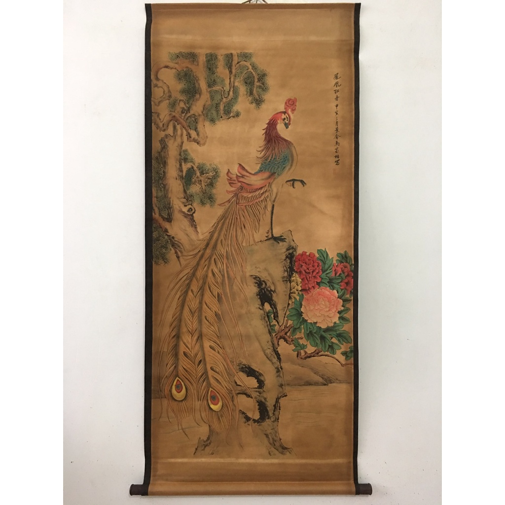 Bộ sưu tập số 2 tranh giả cổ chất liệu giấy xuyến chỉ viền bo lụa size lớn 155 x 74cm