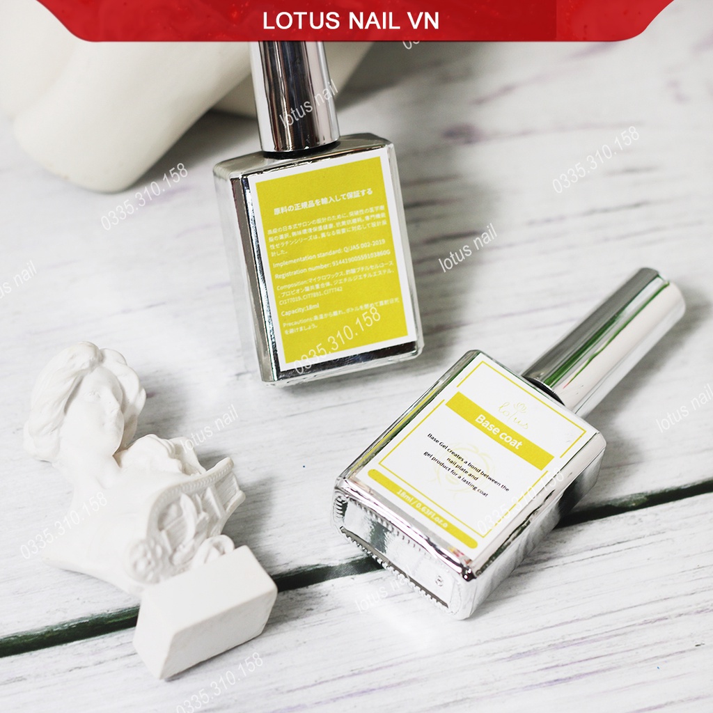 Base, top, cứng móng, kiềm dầu, liên kết bột, phá gel nhanh, gel giọt sương Lotus chính hãng