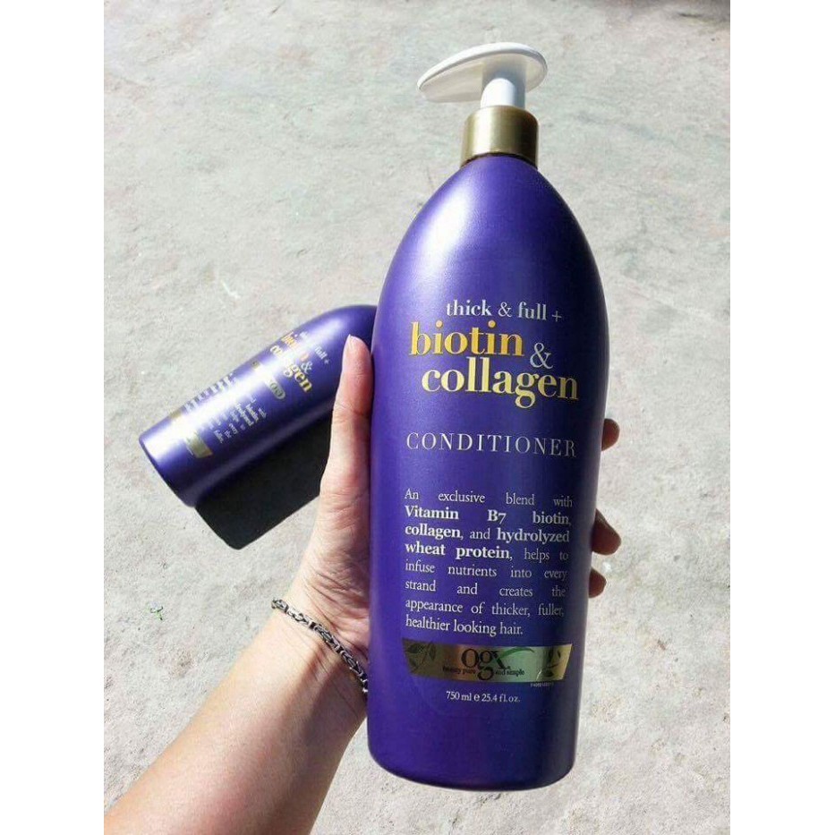 Dầu xả Biotin & Collagen 750ml – Làm Dày Và Kích Thích Mọc Tóc, Cho Mái Tóc Chắc Khoẻ.