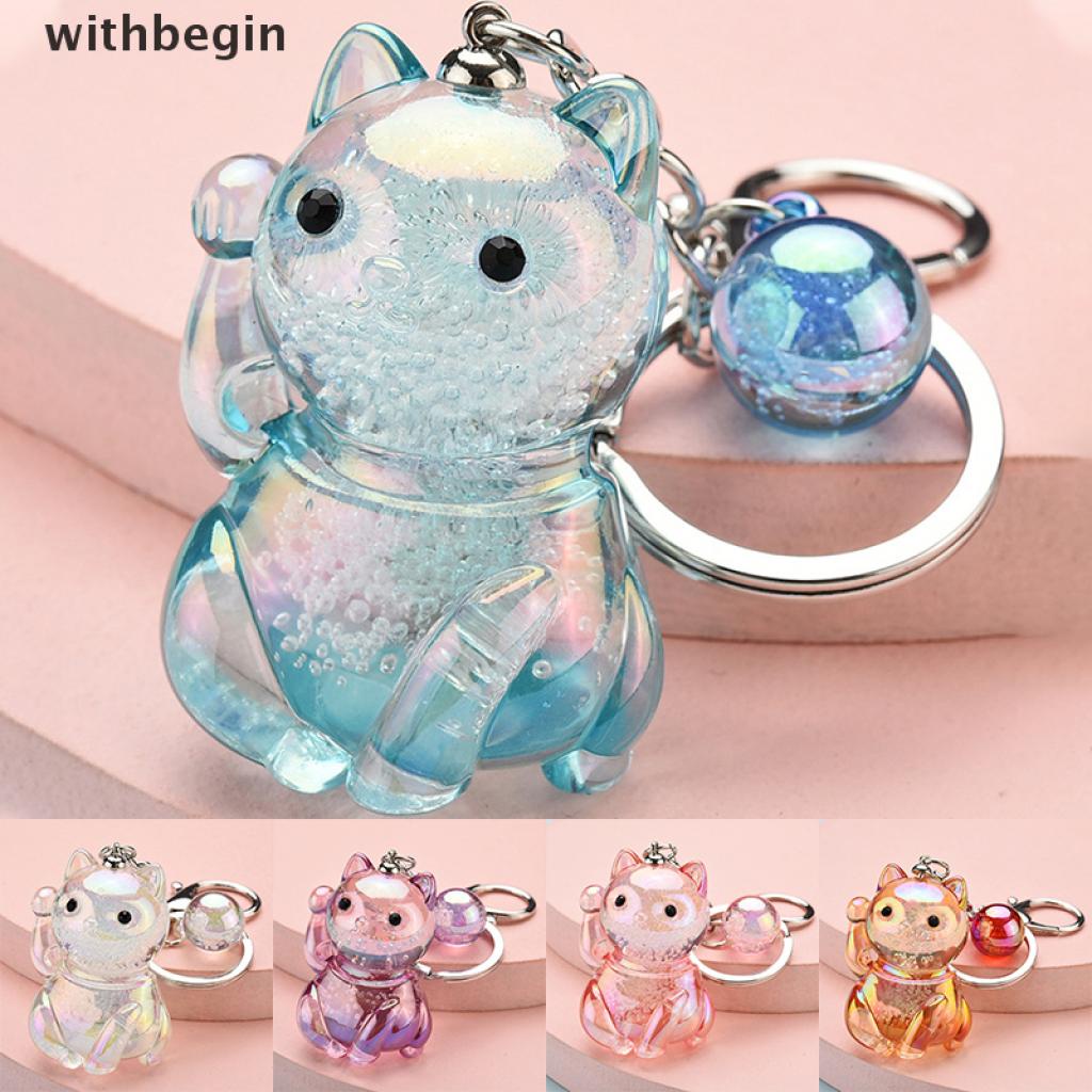 Móc Khóa Hình Chú Mèo May Mắn Đính Pha Lê Thời Trang Charms