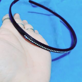 Bờm cài tóc đính hạt siêu xinh (đen/nâu)