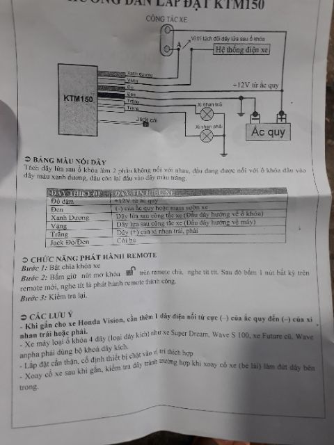 Thiết bị chống trộm xe máy ktm 150