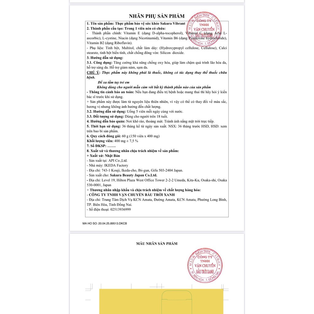 Viên uống trắng da, ngăn ngừa sạm nám Sakura Vibrant 150 viên | BigBuy360 - bigbuy360.vn