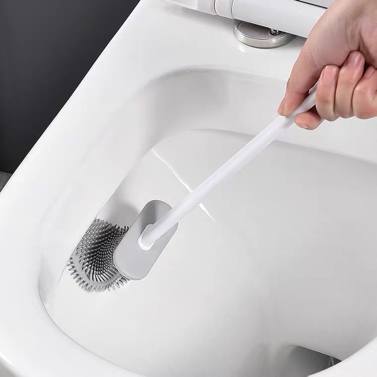 Chổi Cọ Nhà Vệ Sinh, Cây Cọ Toilet Bồn Cầu Bằng SiliCon Kiểu Mới Có Giá Đựng Dán Tường Sạch Sẽ, Tiện Dụng