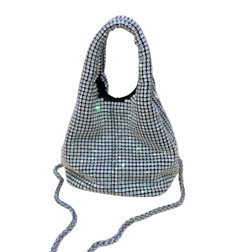 Túi cầm tay nữ bucket túi rút da đá pha lê bling bling có hộp