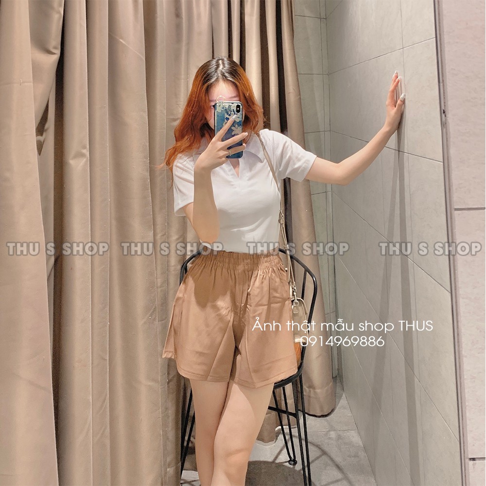 Quần short đùi ngắn form rộng vải lụa mềm mịn mát siêu nhẹ, Sooc nữ cạp lưng cao nhiều màu cực đẹp | BigBuy360 - bigbuy360.vn
