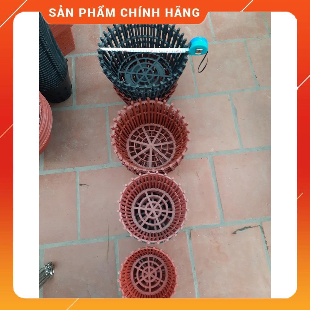 BỘ 10 CHẬU NHỰA GIẢ GỖ TRỒNG LAN PHI 25