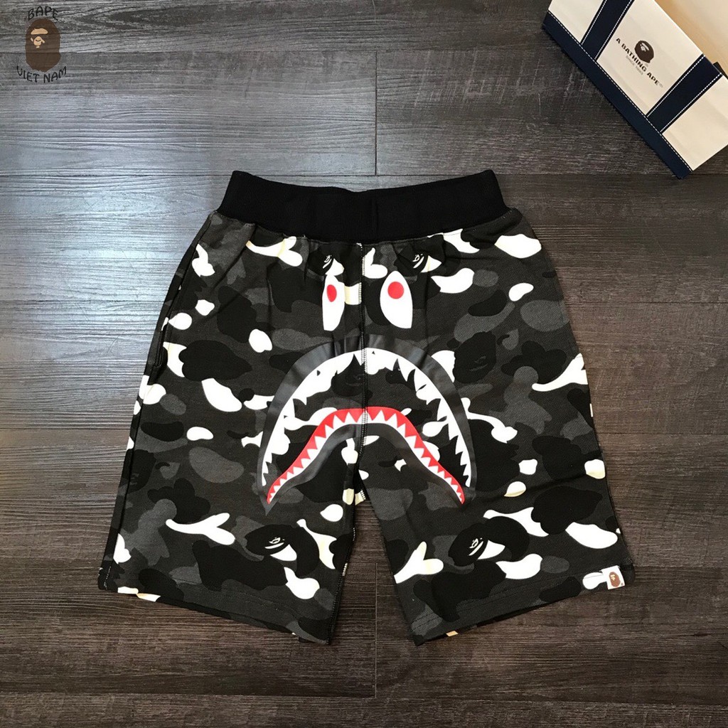 [Ảnh thật + FREESHIP] Short Bape Shark White Camo City phát quang trong tối, Quần đùi Bape Cá Ngáo | BigBuy360 - bigbuy360.vn
