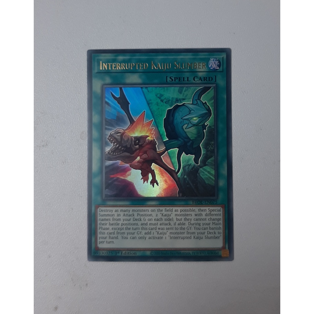 THẺ YUGIOH MÃ BROL-EN075 - Interrupted Kaiju Slumber - Ultra Rare 1st Edition