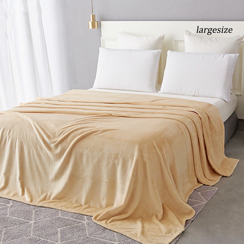 Chăn Flannel mềm mại dày dặn ấm áp màu trơn dùng trong sô pha/ phòng ngủ