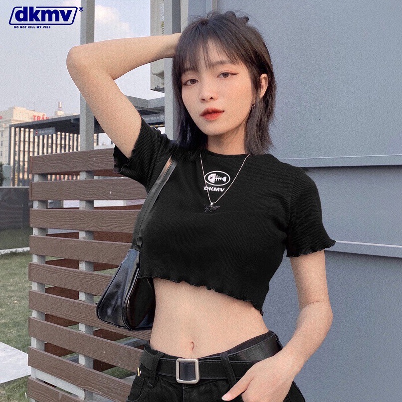 Áo baby tee local brand nữ tay ngắn, màu đen Hazy DKMV | K15-T6