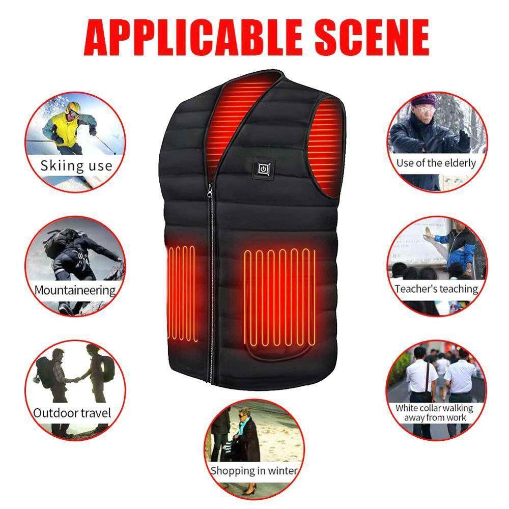 Myrongvn Áo Khoác Không Tay Sưởi Ấm Cắm Trại Mùa Đông Ấm Áp