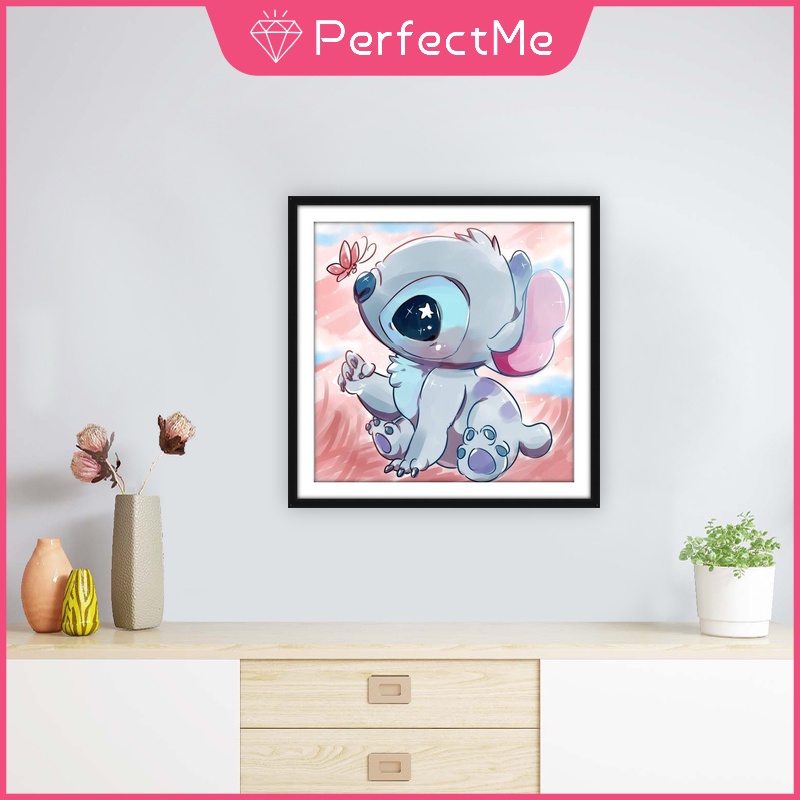 Bộ tranh đính đá kim cương tròn 5D hình vẽ em bé disney DIY 30x30cm
