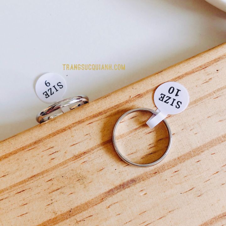 Nhẫn Ngón Út_Nhẫn Titan_ Nhẫn Cặp Màu Bạc Trơn Bản Tròn 1.5mm
