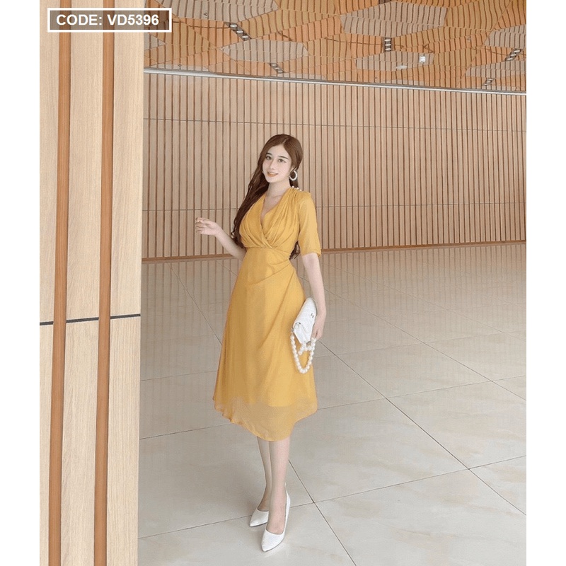 Đầm Voan kết hạt vai ba màu | BigBuy360 - bigbuy360.vn