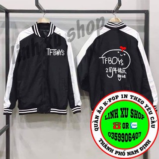 áo gió 2 lớp TFBOYS bomber dáng bóng chày thiết kế & in theo yêu cầu miễn phí