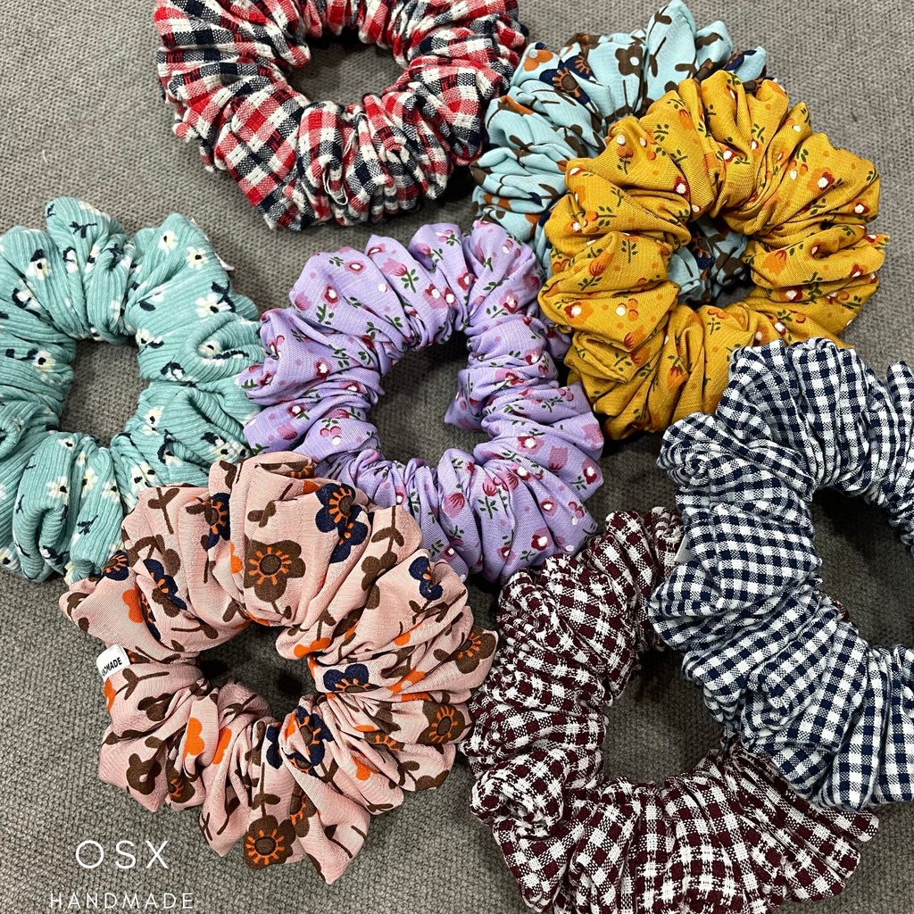[Bảng 1] Dây cột tóc Scrunchies handmade hoạ tiết