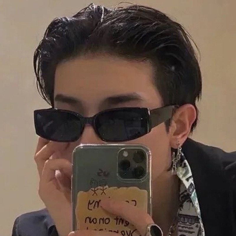 (KIQI-FASHION) COD Kính Mát Gọng Vuông Chống Tia UV Phong Cách Hip Hop Thời Trang