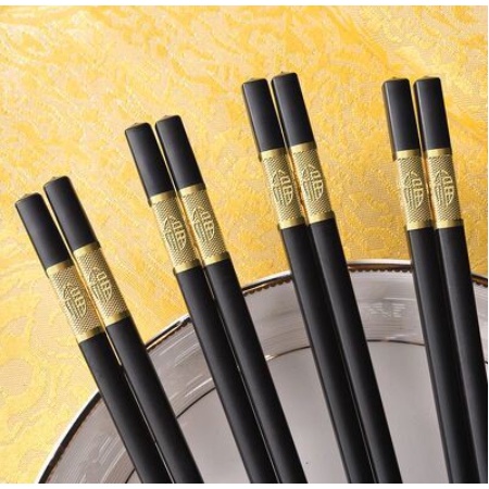 Combo 10 đôi đũa mạ vàng cao cấp xuất Nhật chống trơn, chống mốc, bền màu 27cm