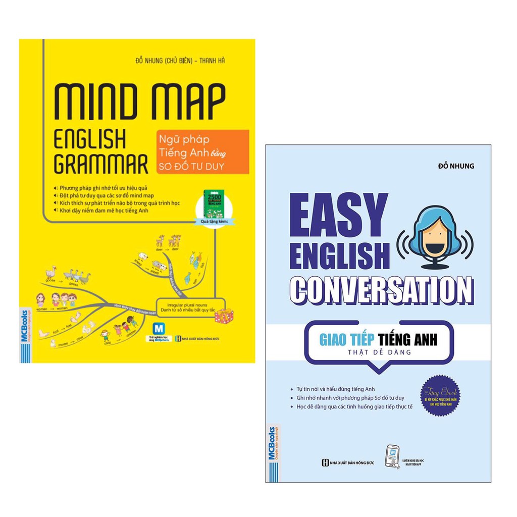 Sách - Combo Mind Map English Grammar - Ngữ Pháp Tiếng Anh Bằng Sơ Đồ Tư Duy + Giao Tiếp Tiếng Anh Thật Dễ Dàng