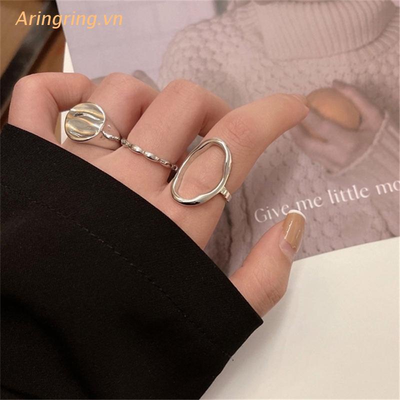 Set 3 Nhẫn Kim Loại Đeo Khớp Ngón Tay Thời Trang Cho Nữ