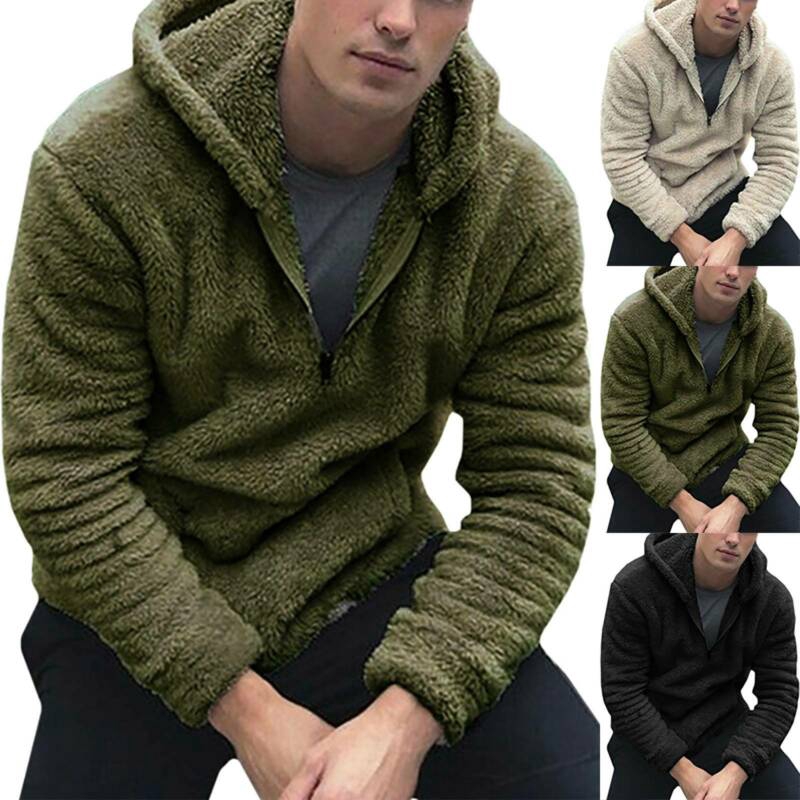 Áo khoác hoodie lông cừu giữ ấm dành cho phái mạnh