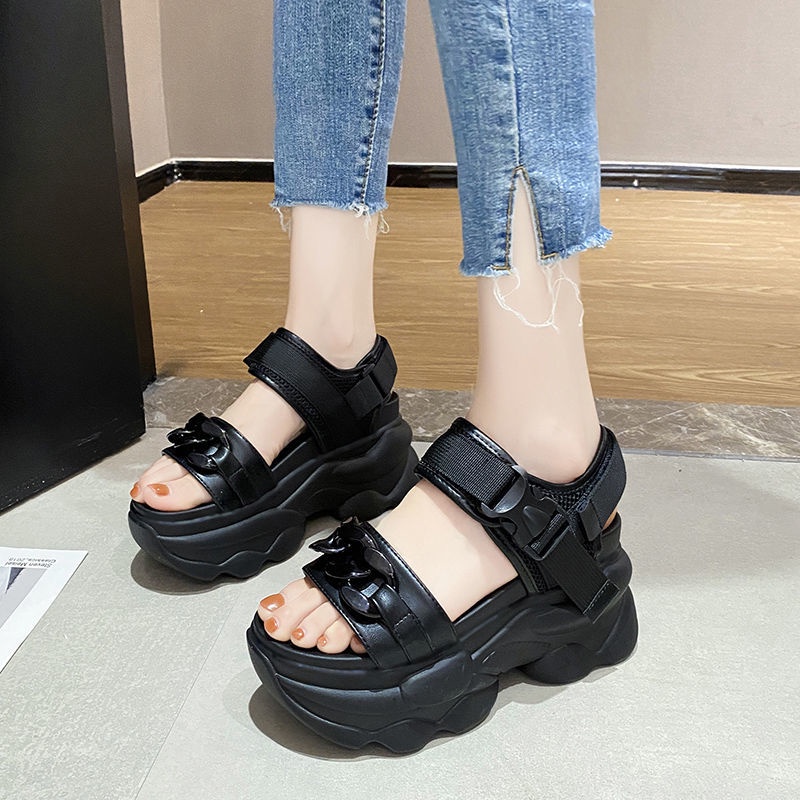 Dép sandal nữ Sandal Đế Xuồng Dày Hở Ngón Phong Cách Mới Mùa Hè 2022 Cho Nữ