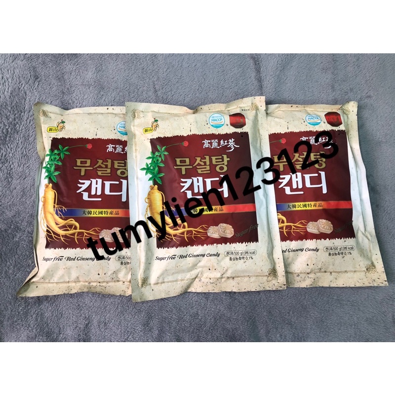 Date 08 / 2025 - Kẹo Hồng Sâm Hàn Quốc loại không đường gói 500gr