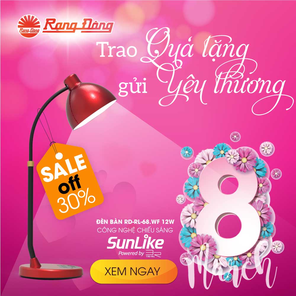 " Đèn bàn LED đổi màu Model: RD-RL-68.WFchính hãng rạng đông