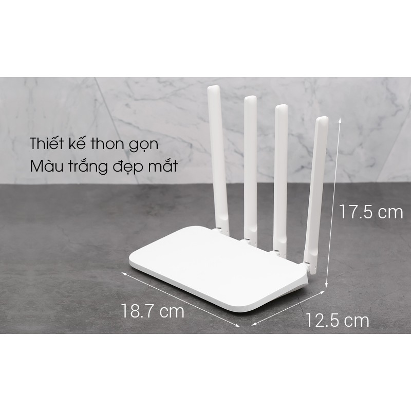 Bộ Phát WiFi Xiaomi Router 4A Siêu Mạnh 2 Băng Tần 2.4G 5G Chuẩn AC1200 - Tốc độ WiFi tối đa 1167Mbps - 4 ăng ten rời đa