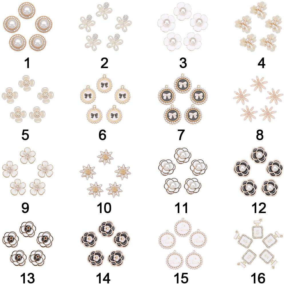 Set 5 phụ kiện đính ngọc trai dùng trang trí giày sandal thời trang cho nữ