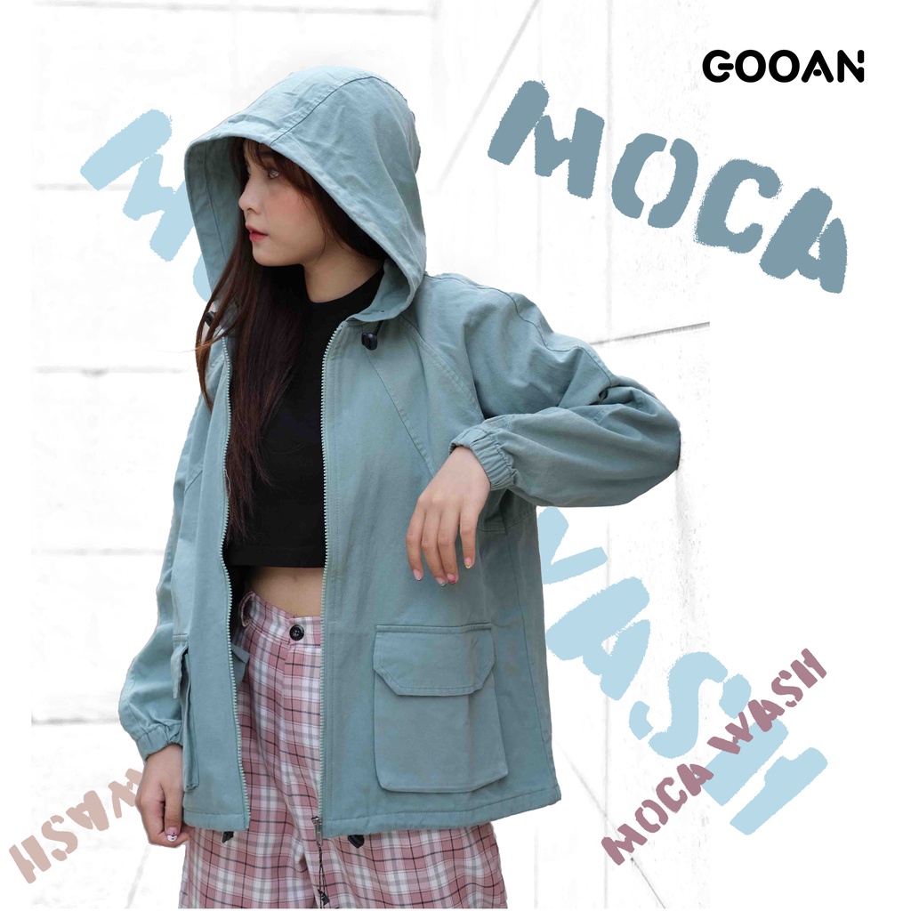 Áo khoác kaki nữ moca WASH Ulzzang Unisex | Chống nắng | form rộng - Gooan