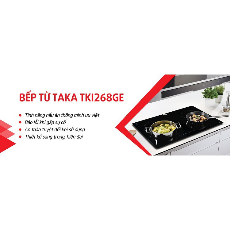 Bếp từ đôi cao cấp TAKA Nhật Bản TKI268GE , nhập khẩu Đức, Bảo hành 36 tháng