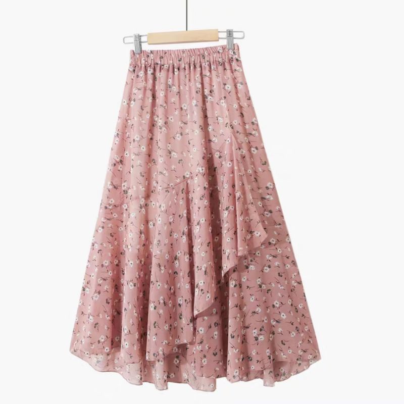 Chân váy voan họa tiết hoa nhí Vintage dáng dài nhiều màu | BigBuy360 - bigbuy360.vn