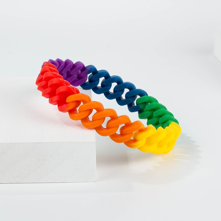 Vòng Tay Cao Su Rainbow, Vòng Đeo Tay Cao Su 7 Sắc Cá Tính