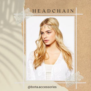 Vòng đội đầu headchain hột đá vàng phong cách boho (CÓ SẴN - HOẢ TỐC)