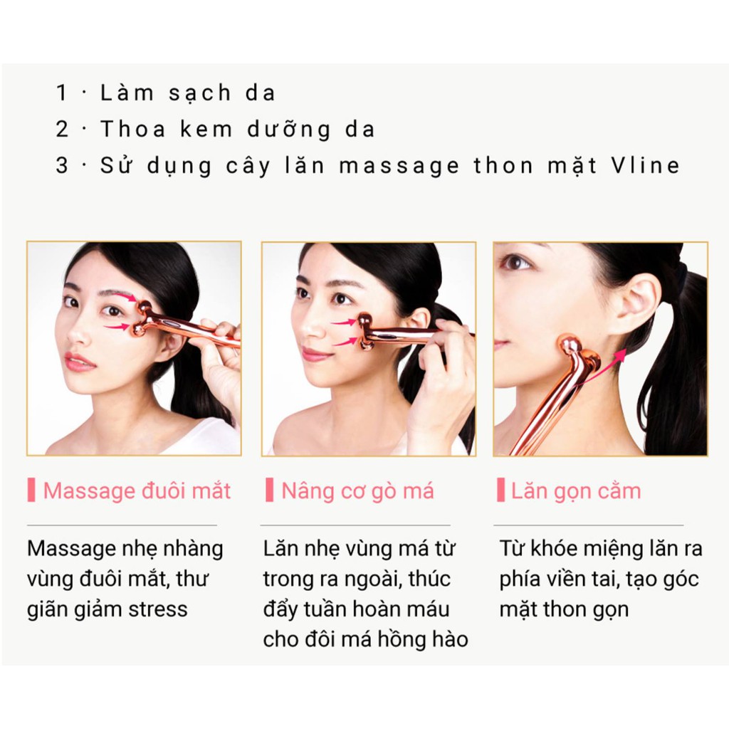 [Hàng trả order, không có dư] Cây lăn massage mặt Vline Ms.elec FL-002